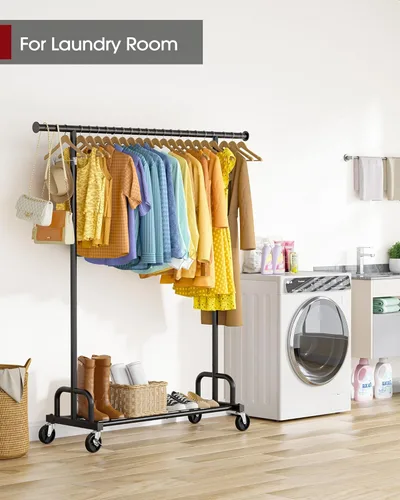 Miniatura 8 de Sakugi Perchero de Ropa - Percheros de Ropa de Gran Capacidad para Colgar Ropa con Ruedas con Cerradura, Perchero de Metal que Ahorra Espacio
