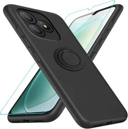 Miniatura 13 de Funda compatible con Blackview Shark 6/Oscal Tiger 8 con protector de pantalla, soporte de anillo giratorio de 360°, TPU a prueba de golpes, funda