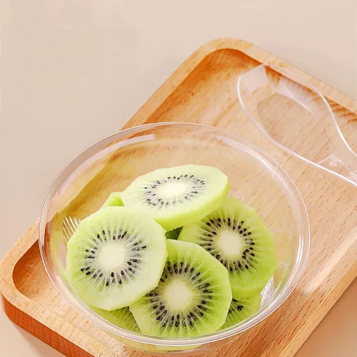 Miniatura 4 de MOACOCK Paquete de 100 cuencos pequeños de plástico transparente, cuencos de ensalada desechables duros de 8 onzas, cuencos desechables para servir