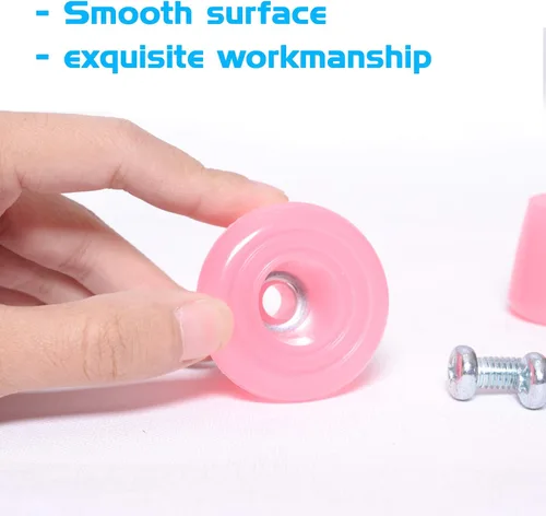 Miniatura 3 de Tapones de goma PU para patinaje con ruedas, 1 par con tornillos Rosado jalea