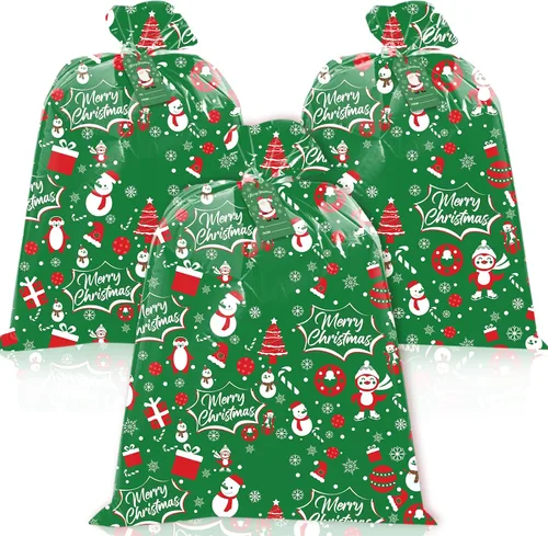 Miniatura 12 de HYmoso 1 pieza bolsas de regalo de Navidad extragrandes, bolsas de regalo jumbo para bicicleta para regalos navideños enormes de gran tamaño, bolsa