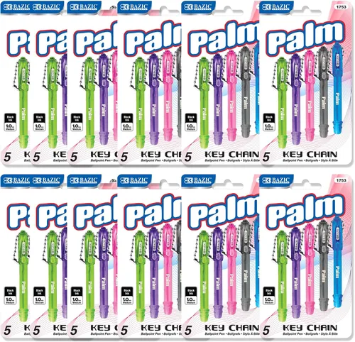 Miniatura 10 de BAZIC PRODUCTS Palm - Mini bolígrafo con llavero, 5 unidades, para escritura escolar, oficina, caja de 24