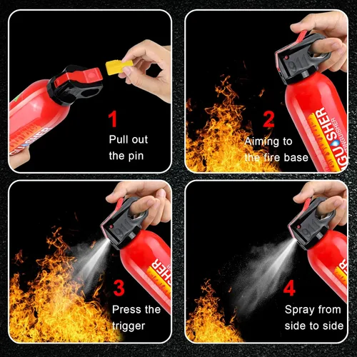 Miniatura 5 de Extintor de incendios mejorado para el hogar, paquete de 4 extintores de incendios de automóvil con soporte, extintores de incendios de cocina