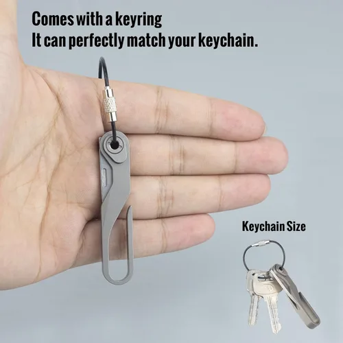 Miniatura 6 de ThruNite Llavero pequeño de aleación de titanio, herramienta EDC para llaves, mini cuchillo plegable de bolsillo con llavero, organizador de llaves