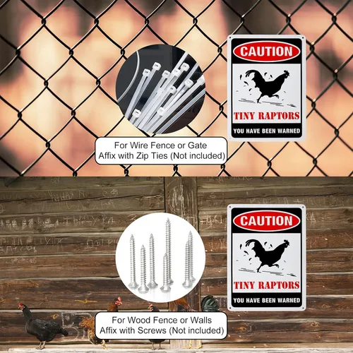 Miniatura 8 de GLOBLELAND Paquete de 2 letreros de aluminio para gallinero de cocina de granja, gallinero, decoración de gallina, gallinero, cuidado con el pollo
