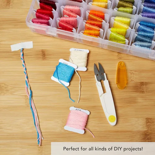 Miniatura 7 de Kit de hilo de bordar, hilo de punto de cruz, kit organizador de almacenamiento, pulseras de la amistad, herramientas de hilo dental y punto de cruz