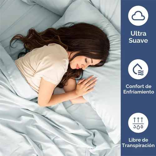Miniatura 4 de Juego de sábanas de 4 piezas tamaño King, cómodas, transpirables y refrescantes, sábanas de lujo de hotel para mujeres y hombres, bolsillos 23