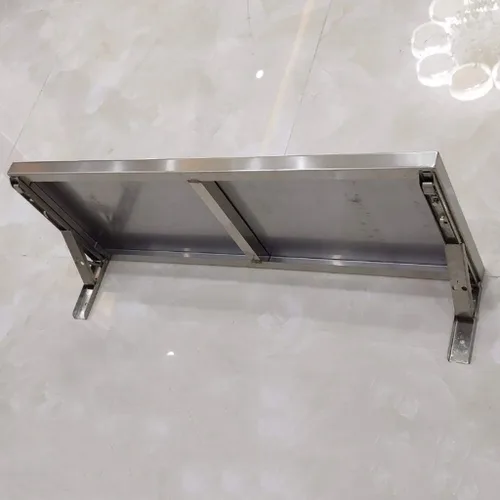 Miniatura 2 de Mesa de acero inoxidable para colgar en la pared, mesa de trabajo para computadora portátil que ahorra espacio, mesa colgante plegable para estudio
