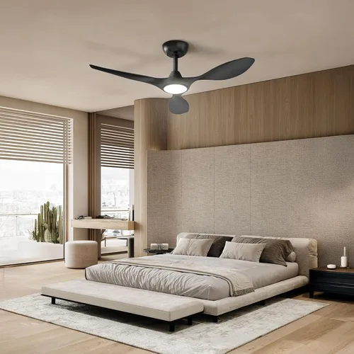 Miniatura 2 de Roomratv Ventiladores de techo con luces y control remoto, motor CC reversible silencioso y silencioso, 6 velocidades, temporizadores, 3 CCT, uso