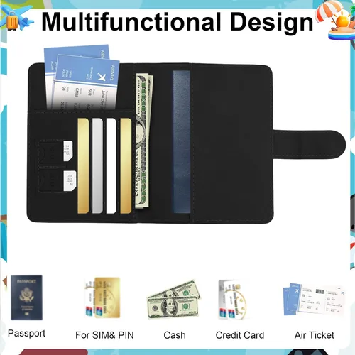 Miniatura 4 de Funda para pasaporte para viajes, funda para pasaporte con ranura para tarjeta de crédito y ranura para tarjeta de embarque, funda para pasaporte