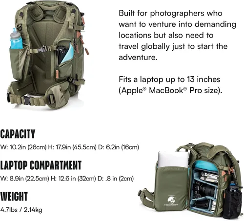 Miniatura 3 de Shimoda Explore V2 - Kit de iniciación de mochila de aventura de 25 litros con unidad de núcleo pequeña sin espejo, verde militar