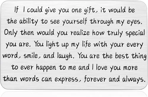 Tarjeta de billetera con texto en inglés "I Love You" para novio, tarjetas de aniversario, regalos para esposo, regalo de pareja para él,