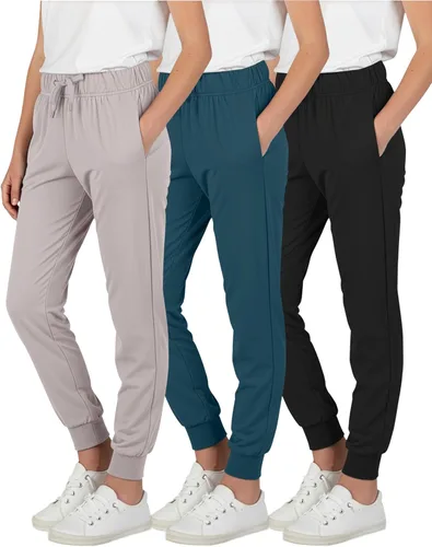 Miniatura 20 de Real Essentials Paquete de 3: pantalones deportivos casuales para niñas (de 7 a 16 años)