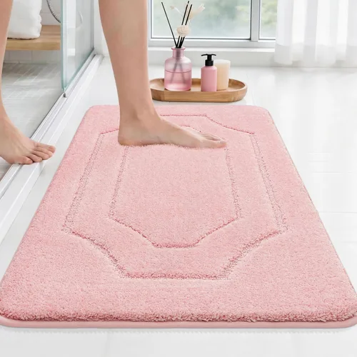 Miniatura 26 de BEQHAUSE Alfombra de Baño-Antideslizante-Tapete de Baño-Suave y Absorbente-Tapete de Ducha-Tapetes de Baño de Poliéster para Baño Lavables a Máquina