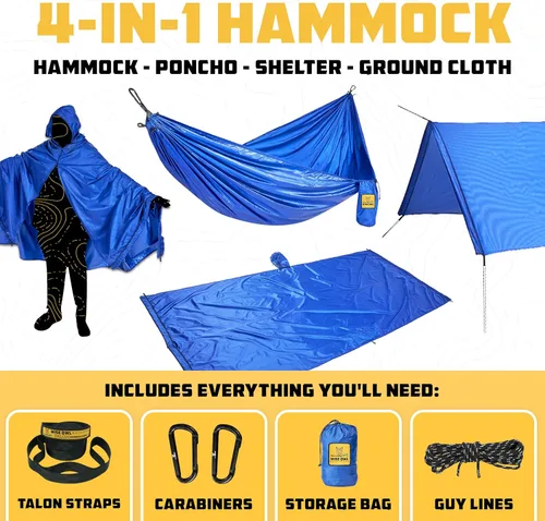 Miniatura 2 de Wise Owl Outfitters Hamaca de camping – Hamaca portátil de 500 libras con correas de árbol – viajes, mochileros, senderismo, equipo de campamento al