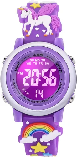Miniatura 22 de Relojes impermeables de dibujos animados 3D para niñas con alarma, los mejores regalos de juguetes para niñas de 3 a 12 años