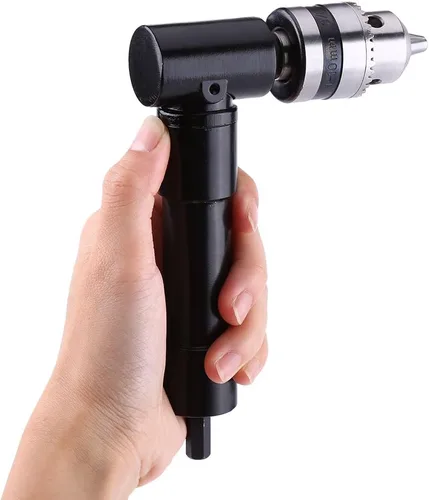 Miniatura 3 de Adaptador de taladro de ángulo recto Extensión de mandril de vástago hexagonal de 90 grados 0.315 in para taladros eléctricos