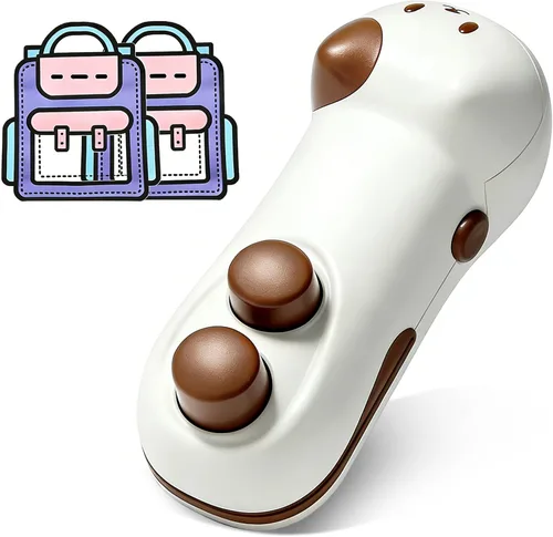 Mini sellador de bolsas 2 en 1, sellador térmico recargable con cortador e imán, resellador portátil de bolsas de chips de mano para aperitivos,