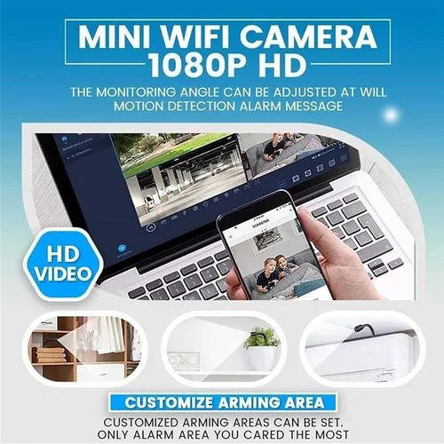 Miniatura 3 de GOWENIC Mini cámara 1080P, cámara interior con detección de movimiento función de visión nocturna, para, admite grabación en bucle, inserción