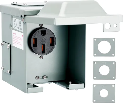 Miniatura 10 de RVGUARD Caja de toma de corriente de 30 amperios, 125 voltios, cerrada, resistente a la intemperie, NEMA TT-30R, panel de receptáculo eléctrico al