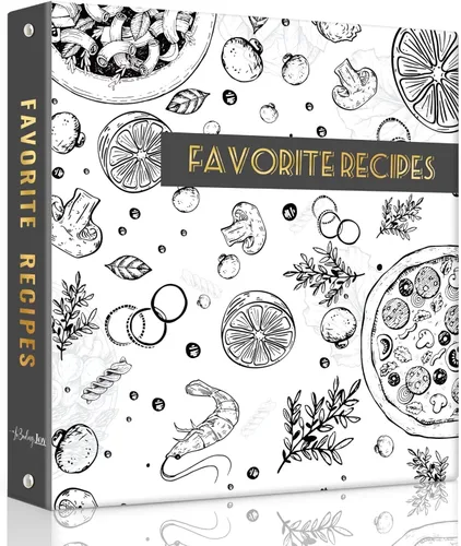 Miniatura 11 de Carpeta de recetas de 8.5 x 11 pulgadas, 3 anillos, libro de recetas para escribir en tus propias recetas, carpeta de recetas de página completa