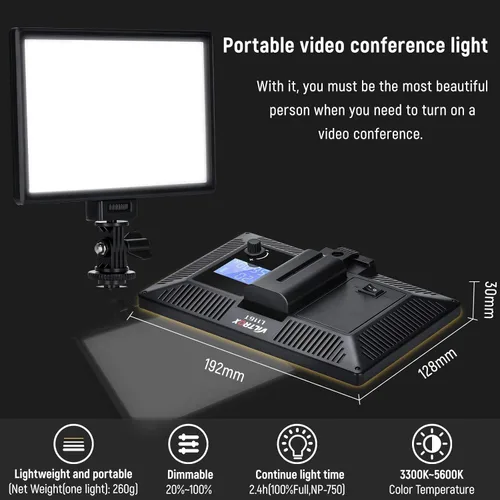 Miniatura 4 de VILTROX 2 juegos de lámpara de luz LED de fotografía con bicolor 3300K-5600K, pantalla LCD HD, CRI 95 para DSLR mesa estudio fotográfico