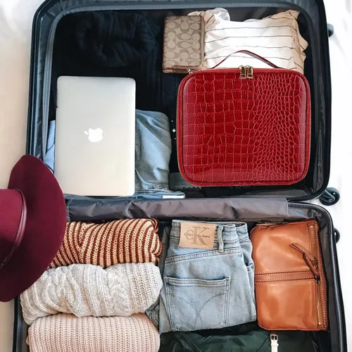 Miniatura 4 de Bolsa de maquillaje, organizador de viaje, estuche de cosméticos, bolsa de almacenamiento portátil para artistas con divisores ajustables