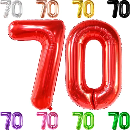 Miniatura 10 de KatchOn Globos gigantes morados del número 70, 40 pulgadas, decoraciones de 70 cumpleaños, suministros de fiesta para celebración de hitos