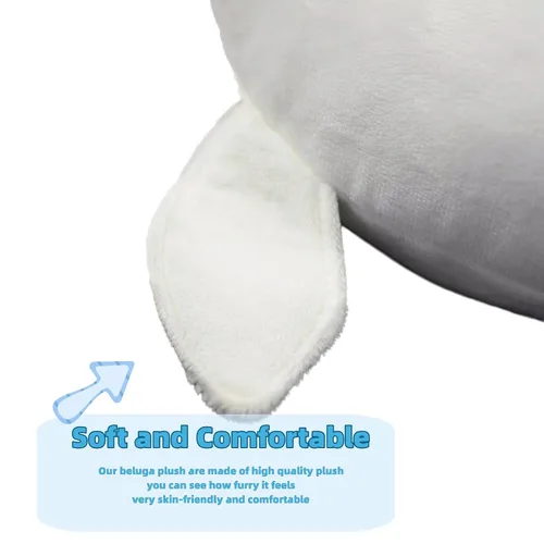Miniatura 5 de FRANKIEZHOU Beluga - Peluche de ballena, juguete suave realista de 15.7 pulgadas, animal de peluche de criatura marina, juguetes de peluche, regalos