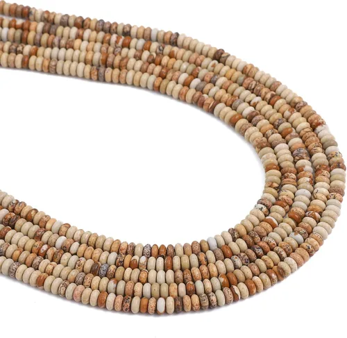 Miniatura 58 de BEADIA Cuentas Espaciadoras de Jade Amarillo Natural en Forma de Tapa, Cuentas Semipreciosas Sueltas para Hacer Joyas con Encuadernación, 4mmx2mm