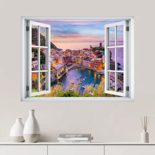 Miniatura 29 de SIGNWIN Adhesivo de pared removible/mural de pared para ventana, vegetación exuberante y árboles iluminados por el sol, fotografía, realismo