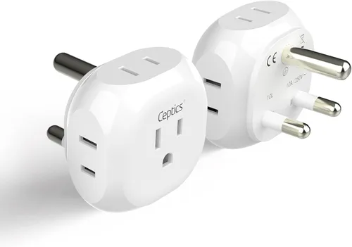 Miniatura 10 de Kit de adaptador de viaje mundial Ceptics 2 USB-A, USB-C, tomas de corriente EE. UU., entrega de potencia 20W/QC 18W, protección contra