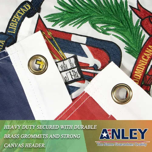 Miniatura 4 de Anley EverStrong Series - Bandera de República Dominicana de 3 x 5 pies, resistente, cabecera de lona resistente, 4 filas de costuras de cerradura
