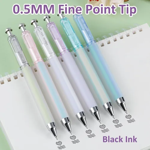 Miniatura 4 de FIOVER 10 repuestos de bolígrafo de tinta de gel reemplazables de tinta negra, punta fina de 0.020 in, escritura suave para suministros escolares
