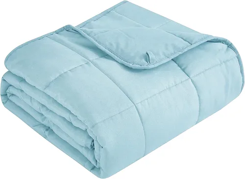 Miniatura 13 de Topcee - Manta con peso para adultos (15 libras, 48 x 72 pulgadas), manta de enfriamiento pesada de tamaño individual, suave y transpirable