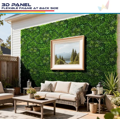 Miniatura 6 de Windscreen4less 1 panel artificial de boj de 40 x 40 pulgadas, decoración de pared verde hierba sintética para decoración de interiores y Panel 3D