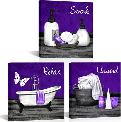 Miniatura 8 de RnnJoile Imágenes de baño beige para pared, arte de pared para bañera o spa, impresiones decorativas para relajarse y relajarse, arte para baño