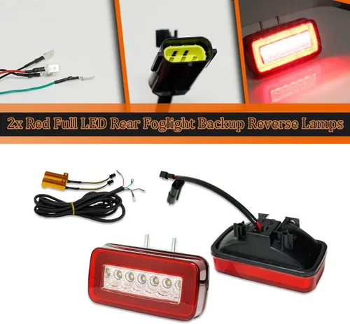 Miniatura 3 de ADIIL Kit de 2 luces LED 3 en 1 con lente roja de respaldo, reversa y antiniebla para Mercedes Benz W463 Clase G 1986-2018, G500, G550, G55, G63 AMG