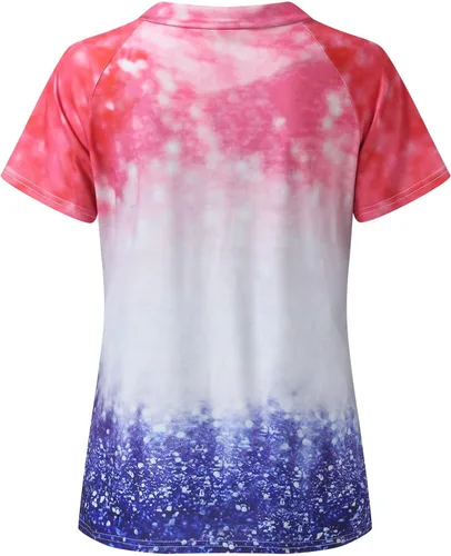 Miniatura 5 de Women's V Neck Butterfly Print Short Sleeve T Shirt Top Casual Summer Blouse Outer Wear Women Tees & Blouses Tunic Tops