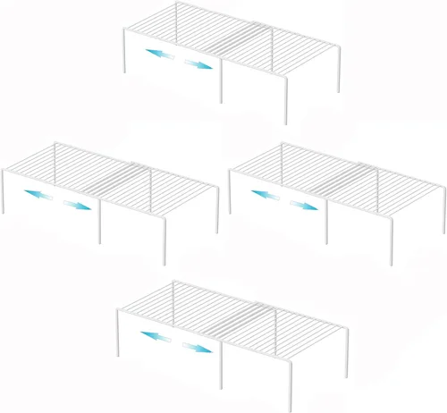 Miniatura 10 de iPEGTOP Estante de almacenamiento expandible para gabinete de congelador, 2 piezas a prueba de óxido, organizador de cocina ajustable, estante