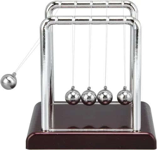 Péndulo Newtons, bola clásica de equilibrio Newton, bola educativa de ciencia de física, bola oscilante, de metal, movimiento perpetuo, adorno de