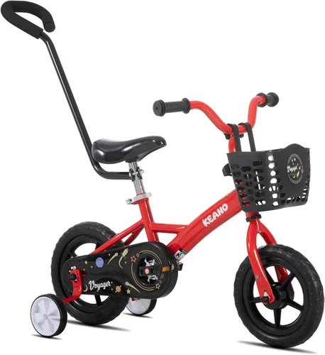Miniatura 10 de KEANO Voyager 10 12 Inch Kids Bike for Boys and Girls Ages 1-4 Years, Toddler Bike with Training Wheels & Basket, Detachable Parent Push Handle