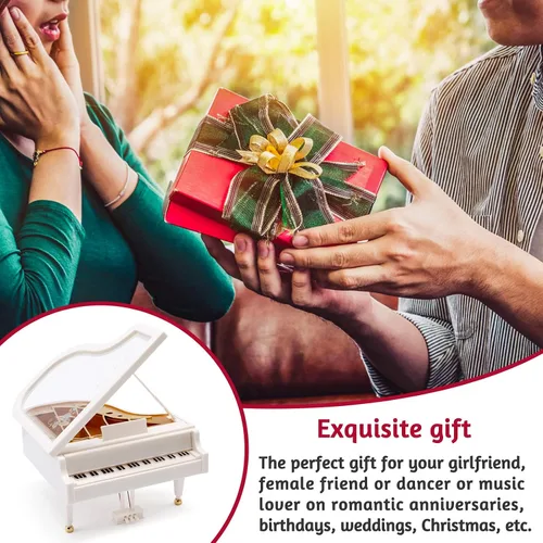 Miniatura 7 de Caja de música de piano, cajas musicales de cuerda, caja de música clásica para niñas, regalo de cumpleaños o decoración de escritorio