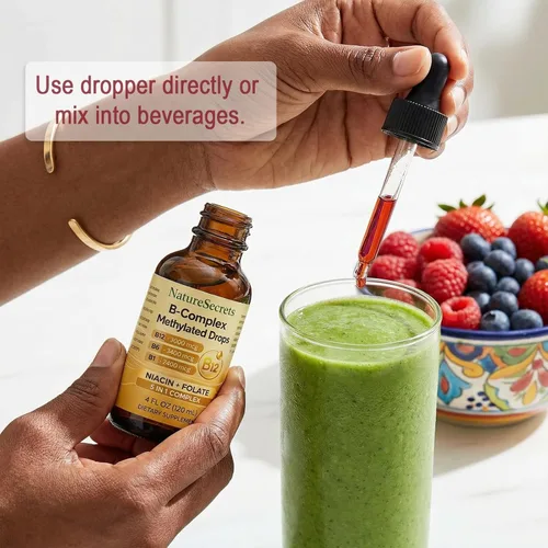 Miniatura 7 de NATURESECRETS B-Complex - Gotas metiladas, con B12 B6 B1, absorción sublingual, vitaminas B esenciales para energía y apoyo del sistema nervioso