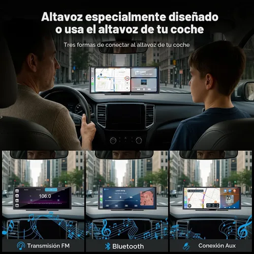 Miniatura 4 de Volam Pantalla Carplay de 9.26 pulgadas para automóvil con cámara de tablero 4K, compatible con Apple Carplay y Android Auto, Carplay con cámara