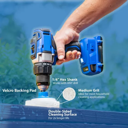 Miniatura 8 de RotoScrub Almohadillas de Fregado para Limpieza de Baño + Cepillo de Fregado con Motor de Taladro Kit Combinado de Accesorios