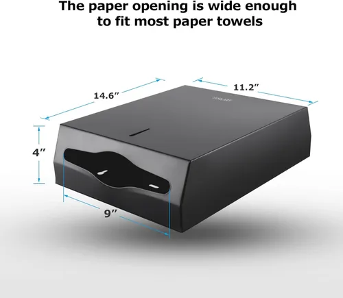 Miniatura 3 de Dispensador de toallas de papel para montaje en pared comercial, pliegue en C, multipliegue, triple pliegue, dispensador de toallas de mano sin Negro
