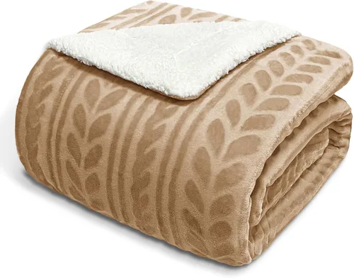 Miniatura 9 de Exclusivo Mezcla - Manta de forro polar sherpa reversible, mantas de lujo de terciopelo mullidas y suaves para sofá, 50 x 70 pulgadas, color azul