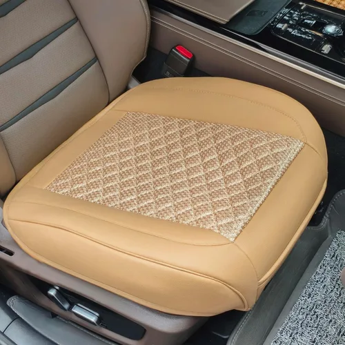 Miniatura 9 de Suninbox Fundas de cuero para asiento de automóvil, solo para asiento delantero, alfombrilla de cojín negra para asiento de automóvil, ventilada