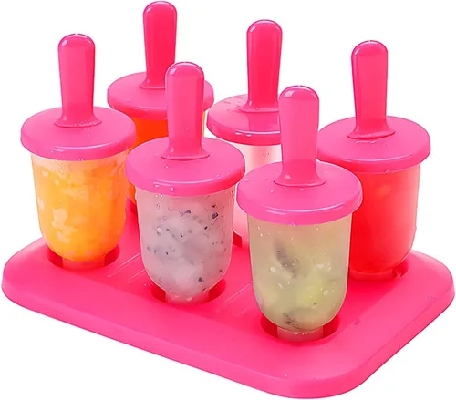 Miniatura 12 de 6 moldes para paletas de hielo, moldes de paletas con palos, para paletas de helado de bricolaje (verde, largo)